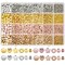 2160 Pieces Gold Spacer Beads Set, Assorted Round Star Gold Beads for Bracelet Jewelry Making(Gold, Sliver, Rose Gold, KC Gold)